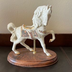 Vtg Lenox Porcelain Carousel Horse China Jewels Collection Figurine